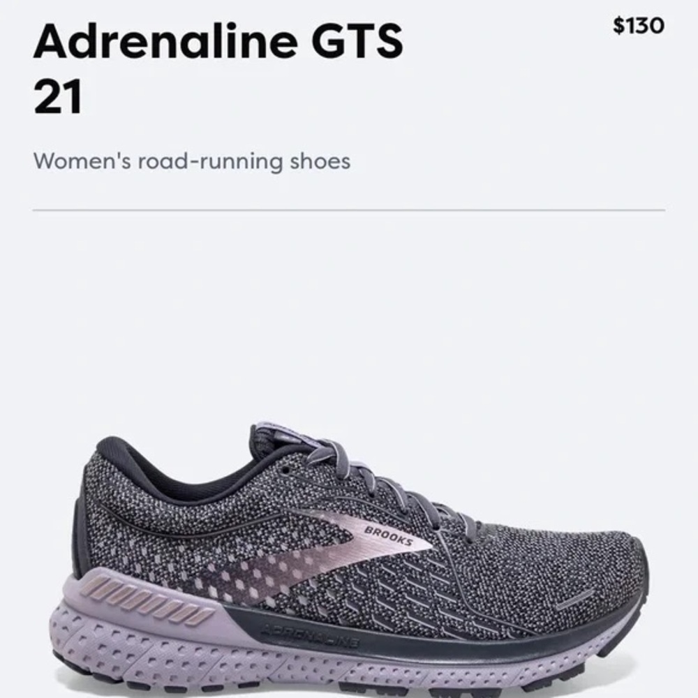 Brooks Adrenaline 21 Performance Running Walking Sneaker Womens 8.5‎ Purple